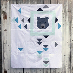 "Hello Bear" Baby Quilt Top with Confetti Cottons