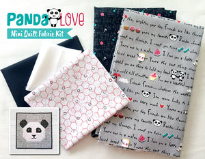Panda Love Mini Quilt or Pillow Cover Fabric Kit (Fabric Only) - CAN$