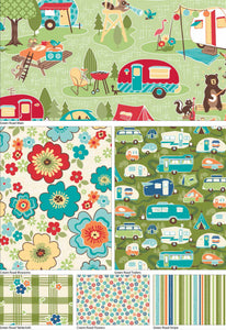 100% Cotton Fabric, Quilting fabric, Camping Fabric