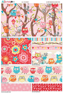 owl fabric, 100% cotton fabric, quilting cotton